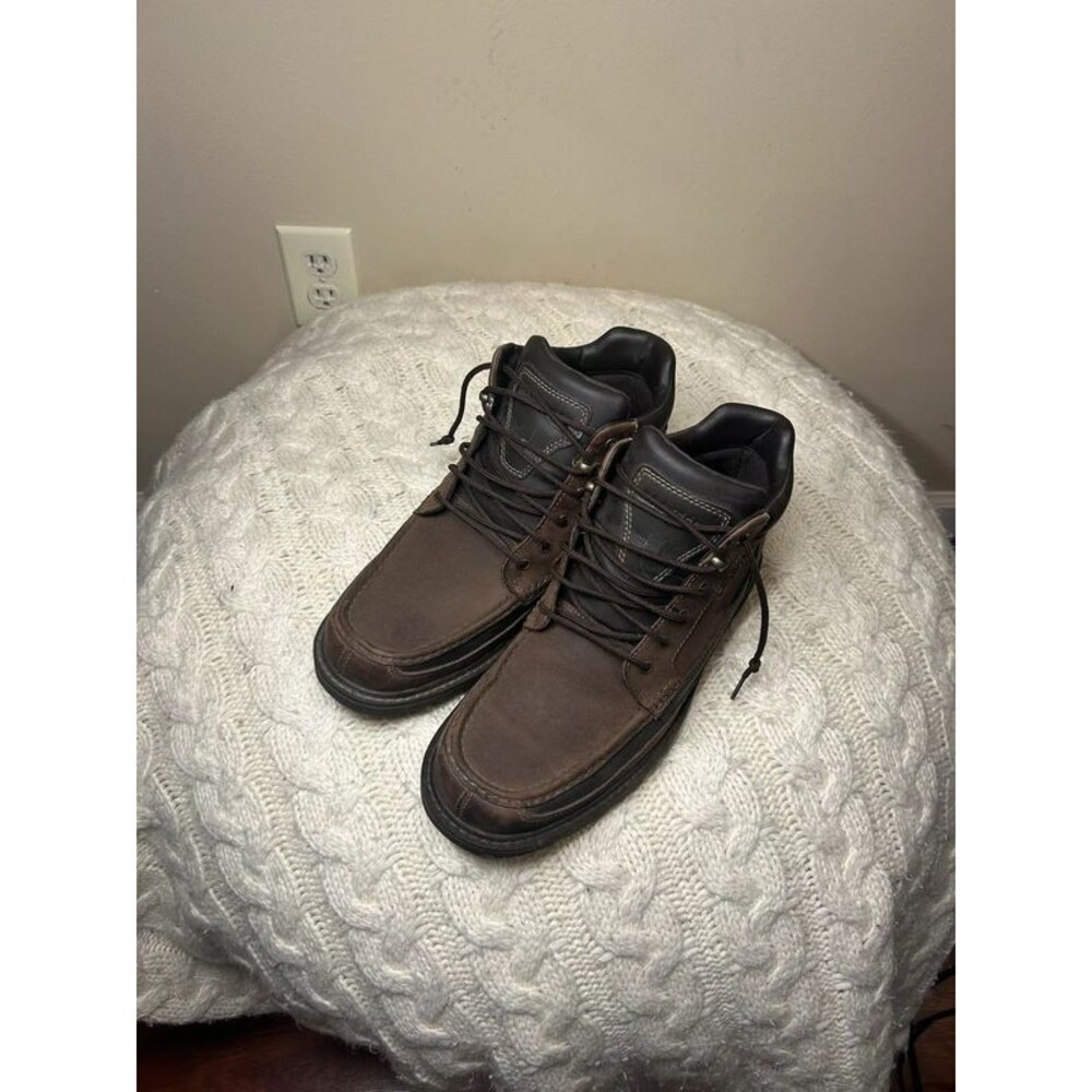 Rockport Men's 9M Rugged Bucks Dark Brown Leather Lace Boots